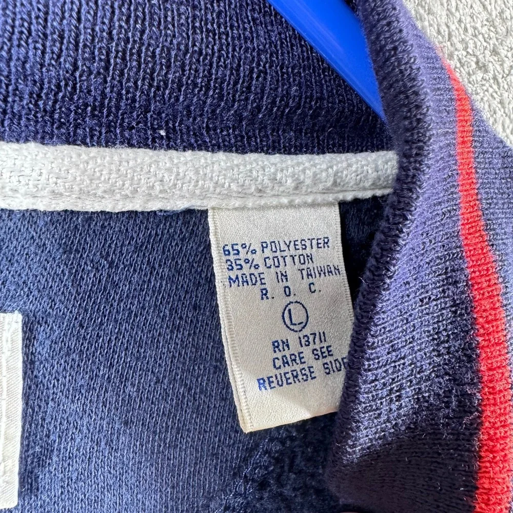 Vintage Winners Cup Jacket Mens Large Navy Blue Red Zip Up RN 13711